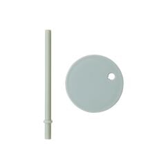 Design Letters Tritan Bardak için Kapak ve Pipet Seti, Mint