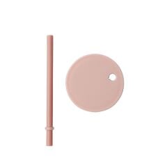 Design Letters Tritan Bardak için Kapak ve Pipet Seti, Pembe