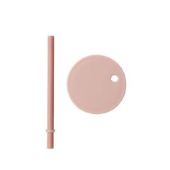 Design Letters Tritan Bardak için Kapak ve Pipet Seti, Pembe