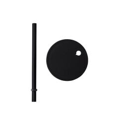 Design Letters Tritan Bardak için Kapak ve Pipet Seti, Siyah