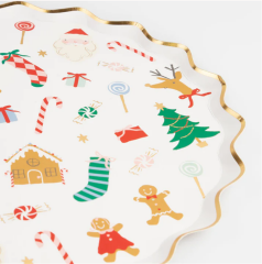 Meri Meri - Jolly Christmas Dinner Plates - Yeni Yıl Tabaklar (L) (8'Li)