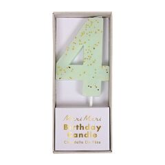 Meri Meri - Mint Number 4 Candle - 4 Numara Mint Mum