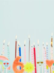 Meri Meri - Coral Number 6 Candle - 6 Numara Mercan Mum