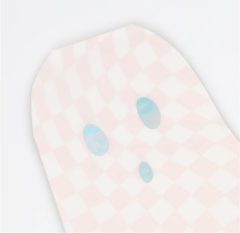 Meri Meri - Pink Checker Ghost Napkins - Pembe Kareli Hayalet Peçeteler (16'Lı)