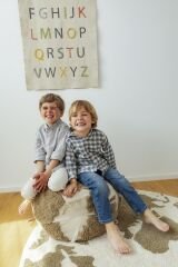 Lorena Canals Çocuk Odası Puf, World Map Rugcycled