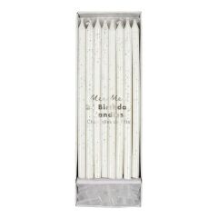 Meri Meri - Silver Glitter Candles - Gümüş Simli Mumlar