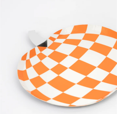Meri Meri - Mod Pattern Pumpkin Plates - Modern Balkabağı Tabaklar (8'Li)