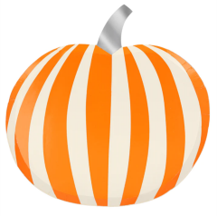 Meri Meri - Mod Pattern Pumpkin Plates - Modern Balkabağı Tabaklar (8'Li)