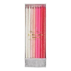 Meri Meri - Pink Glitter Candles - Pembe Simli Mumlar