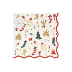Meri Meri - Jolly Christmas Large Napkins - Yeni Yıl Peçeteler (L) (16'Lı)