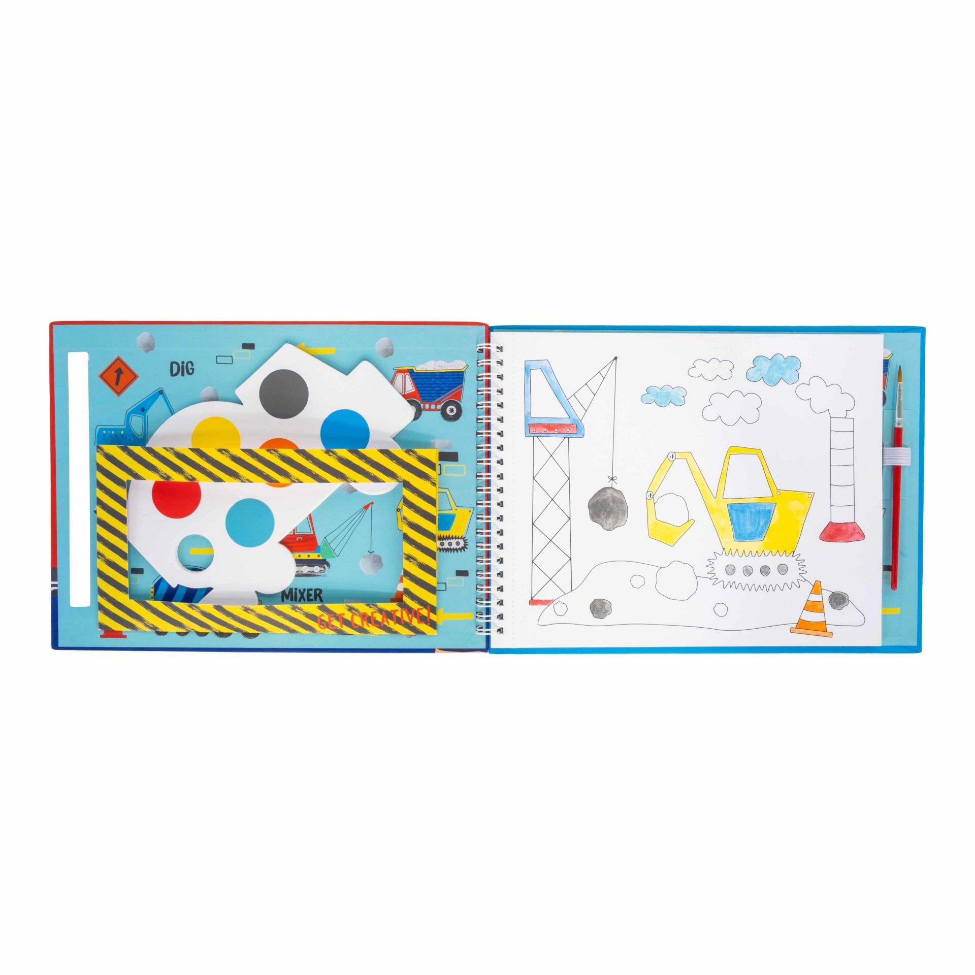 Sulu Boyalı Boyama Kitabı / Constructıon*YENİ*