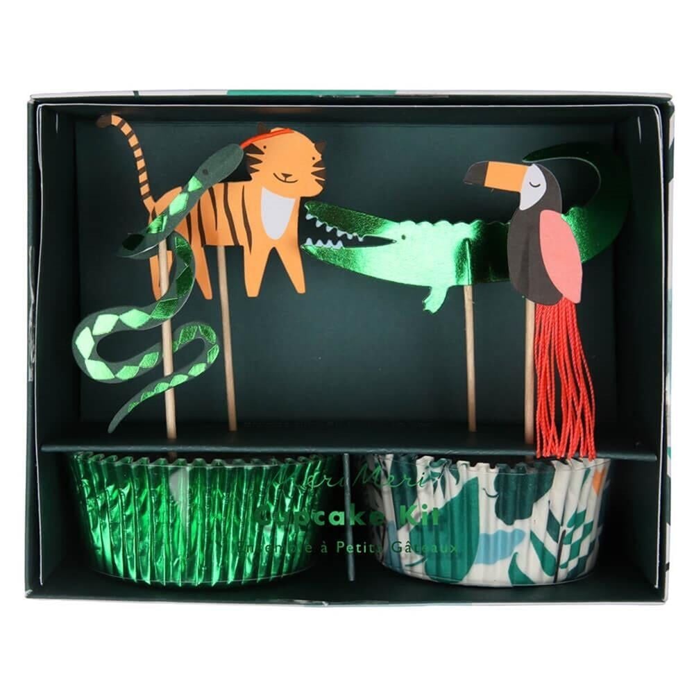 Meri Meri - Go Wild Cupcake Kit - Vahşi Doğa Cupcake Kit