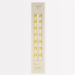 Meri Meri - Gold Swirl Taper Candles - Altın Kıvrımlı Mumlar (2'Li)