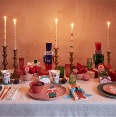 Meri Meri - Gold Swirl Taper Candles - Altın Kıvrımlı Mumlar (2'Li)