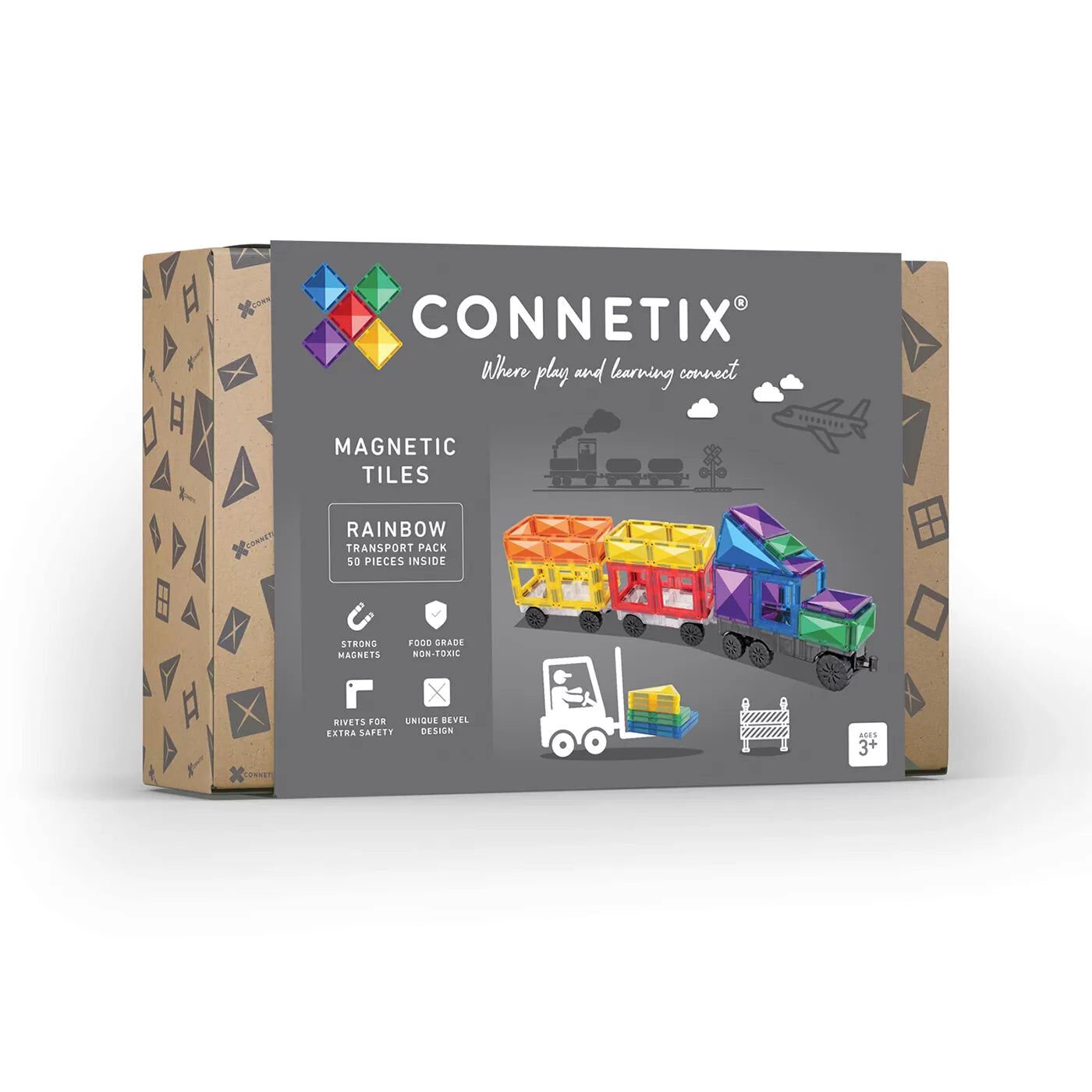 Connetix Rainbow Transport Pack Manyetik Bloklar - 50 Parça