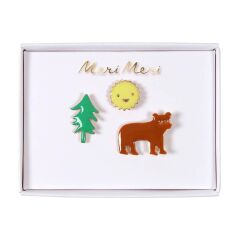 Meri Meri - Ayı & Güneş & Ağaç Broşlar