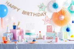 Meri Meri - Gold Happy Birthday Garland - Altın Happy Birthday Asılan Süs