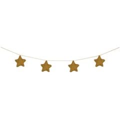 Meri Meri - Gold Knitted Star Garland - Altın Yıldızlı Asılan Süs