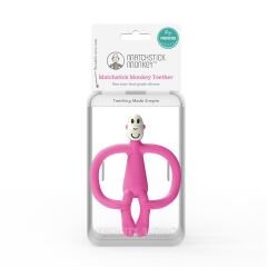 Matchstick Monkey  Silikon Diş Kaşıyıcı / Monkey (Fuşya)