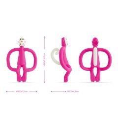 Matchstick Monkey  Silikon Diş Kaşıyıcı / Monkey (Fuşya)