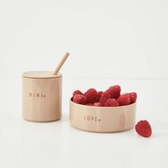 Design Letters Tritan Bardak için Kapak ve Pipet Seti, Bej