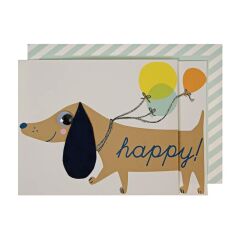 Meri Meri - Sausage Dog Concertina Card - Sausage Dog Tebrik Kartı