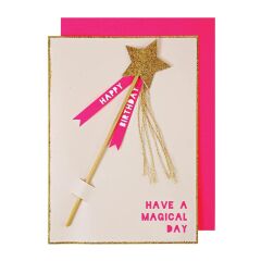 Meri Meri - Magic Wand Birthday Card - Sihirli Değnek Tebrik Kartı