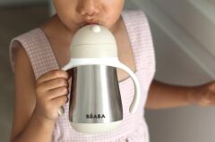 Beaba 250 ml Çelik Pipetli Suluk , Clay