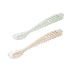 Beaba Silikon kaşık seti Clay / Misty green