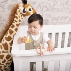 Matchstick Monkey Banana-Silikon Dis Kasiyici Hediye Seti / Pembe