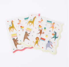 Meri Meri - Animal Parade Large Napkins - Hayvanlar Geçit Töreni Peçeteler (16'Lı)