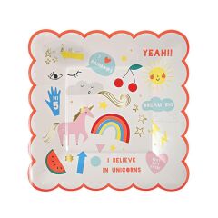 Meri Meri - I Believe In Unicorns Small Plates - Unicorn Tabak - S