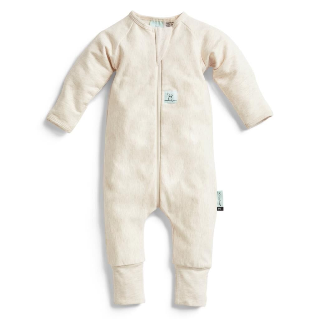 Ergo Pouch Organik Pamuklu Pijama Tulumu (1.0 TOG), Oatmeal Marle