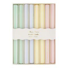 Meri Meri - Pastel Çizgili Sofra Mumları - 8 Adet