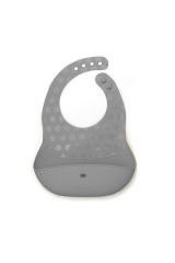 bblüv Pöket 2'li Katlanabilir Silikon Önlük ve Kaşık Seti Mavi-Gri