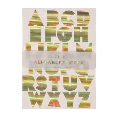 Meri Meri - Alfabe Çıkartma - Altın Folyolu