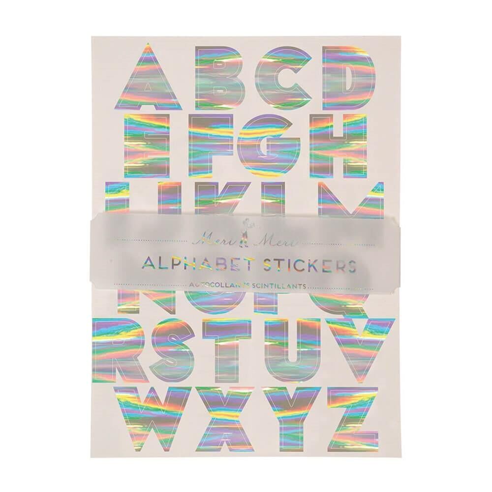 Meri Meri - Alfabe Çıkartma - Gümüş Folyolu