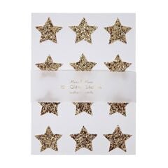 Meri Meri - Gold Glitter Stars Sticker Sheets - Altın Parıltılı Yıldız Çıkartma