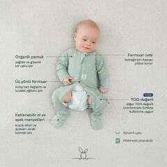 Ergo Pouch Organik Pamuklu Pijama Tulumu (1.0 TOG), Elephant Pride