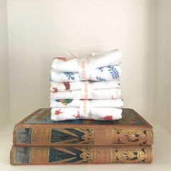 Jera Mini İkili Müslin Örtü, Penguen&Mercan (60x60 cm)