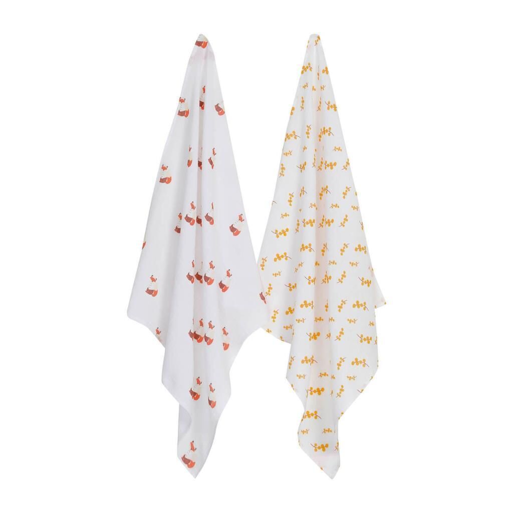 Jera Mini İkili Müslin Örtü, Tilki&Üzüm (60x60 cm)