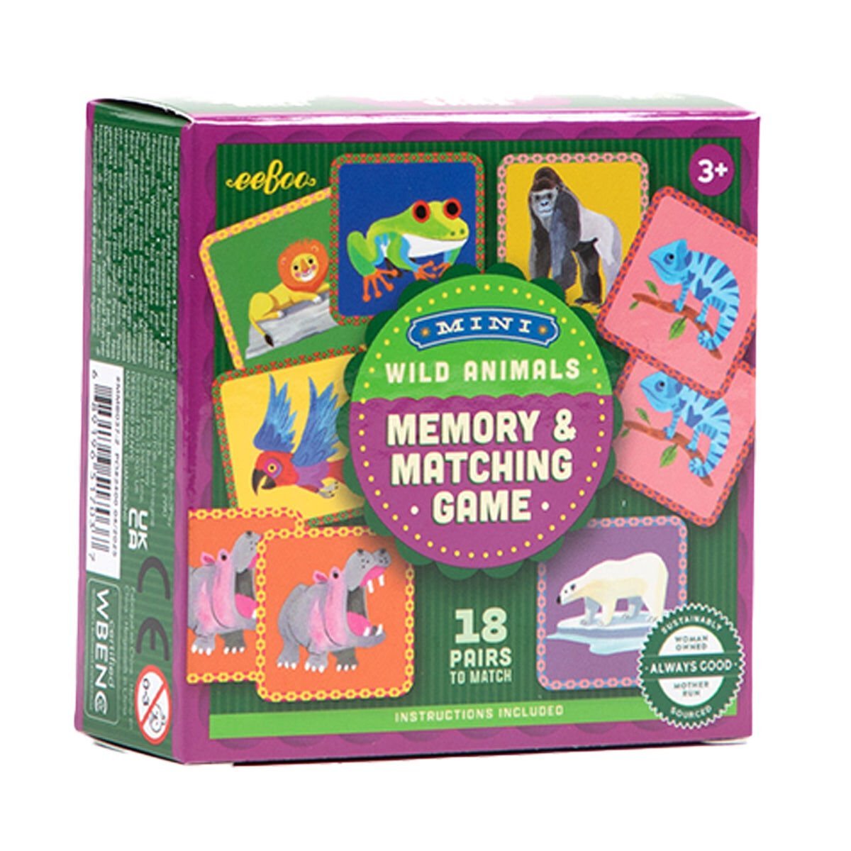 Eeboo Mini Hafıza Oyunu - Wild Animals