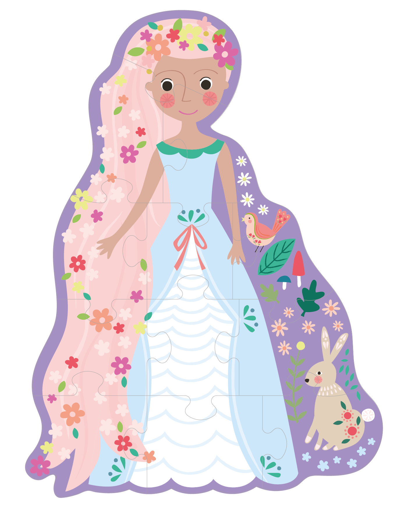 FLOSS & ROCK 12 Parça Şekilli Kutulu Yap-Boz / Fairy Tale *YENİ*