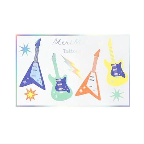Meri Meri - Elektro Gitar Geçici Dövmeler - 2 Sayfa
