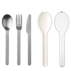 Mepal Ellipse 3 Parça Çatal Bıçak Takımı, Beyaz