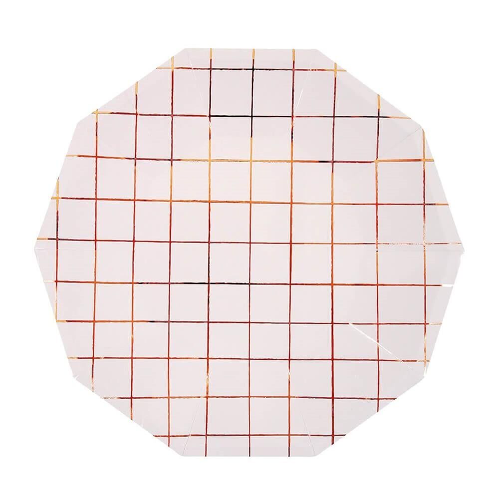 Meri Meri - Rose Çizgili Tabak