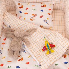 Jera Mini Lastikli Çocuk Çarşafı, Kareli