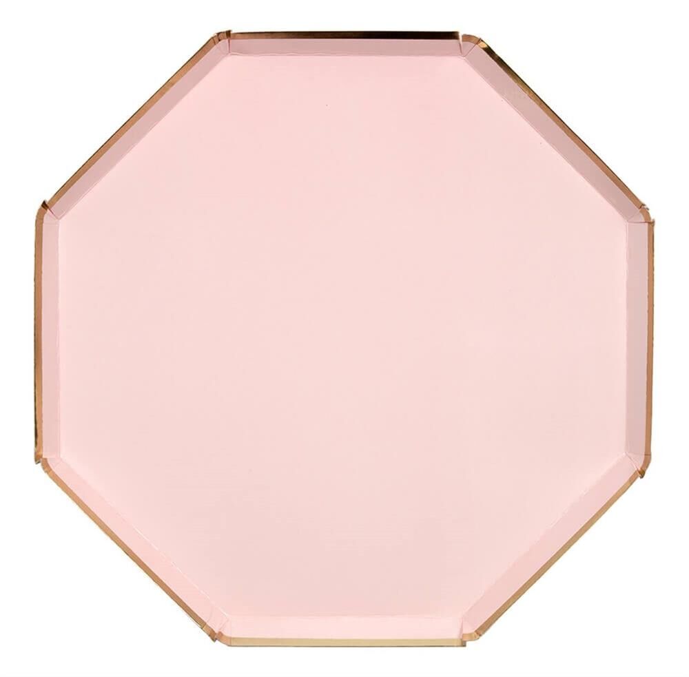 Meri Meri - Dusky Pink Plates - Toz Pembe Tabaklar - L - 8'Li