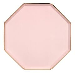 Meri Meri - Dusky Pink Plates - Toz Pembe Tabaklar - L - 8'Li