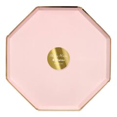 Meri Meri - Dusky Pink Plates - Toz Pembe Tabaklar - L - 8'Li